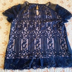 Elegant black lace blouse